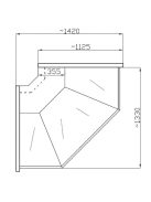 NCH I Z | Hajlított üvegű külső sarokpult (90°)