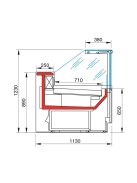 ZARA2 100 | Egyenes üvegű csemegepult beépített aggregáttal és ventilációs hűtéssel